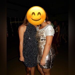 Ark & Co Shimmering Gold Sequin Mini Dress